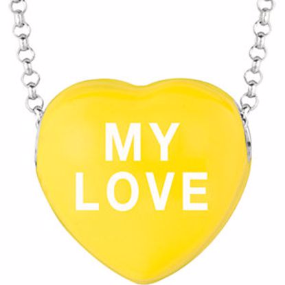 85503:128:P Sweethearts® Yellow Enamel "My Love" Heart on 16" Necklace with Gift Box