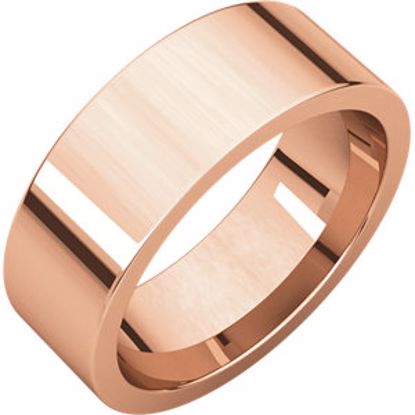 FIR9.5:686:P 14kt Rose 7mm Flat Comfort Fit Band