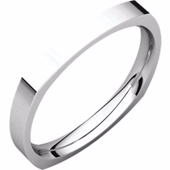 SQR6.5:276441:P Platinum 2.5mm Square Comfort Fit Band