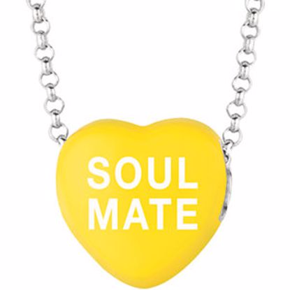 85503:156:P Sweethearts® Yellow Enamel "Soul Mate" Heart on 16" Necklace with Gift Box