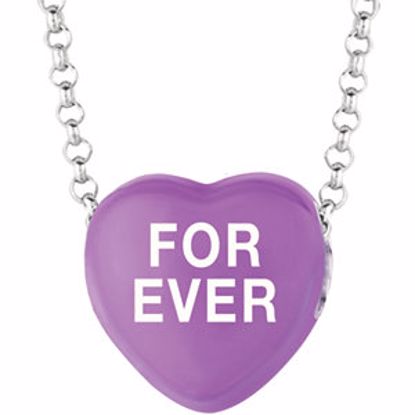 85503:164:P Sweethearts® Purple Enamel "Forever" Heart on 16" Necklace with Gift Box