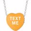 85503:192:P Sweethearts® Orange Enamel "Text Me" Heart on 16" Necklace with Gift Box