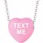 85503:194:P Sweethearts® Dark Pink Enamel "Text Me" Heart on 16" Necklace with Gift Box