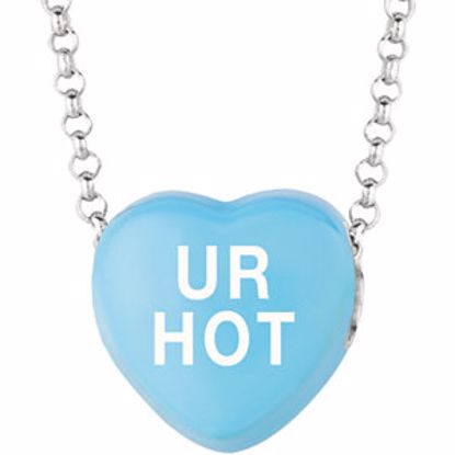 85503:201:P Sweethearts® Blue Enamel "UR Hot" Heart on 16" Necklace with Gift Box