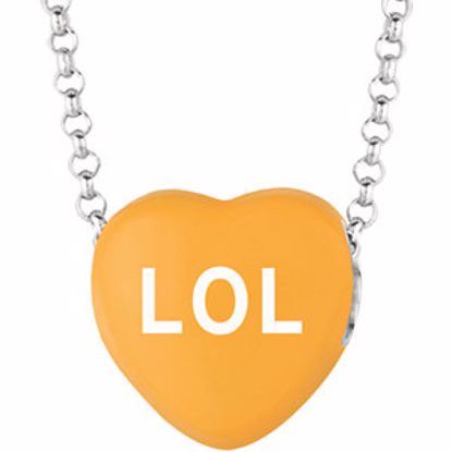 85503:213:P Sweethearts® Orange Enamel "LOL" Heart on 16" Necklace with Gift Box