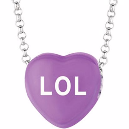 85503:218:P Sweethearts® Purple Enamel "LOL" Heart on 16" Necklace with Gift Box