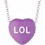 85503:218:P Sweethearts® Purple Enamel "LOL" Heart on 16" Necklace with Gift Box