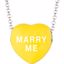85503:135:P Sweethearts® Yellow Enamel "Marry Me" Heart on 16" Necklace with Gift Box