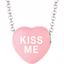 85503:245:P Sweethearts® Light Pink Enamel "Kiss Me" Heart on 16" Necklace with Gift Box