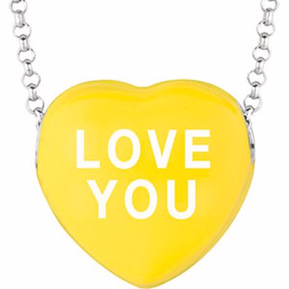 85503:254:P Sweethearts® Yellow Enamel "Love You" Heart on 16" Necklace with Gift Box