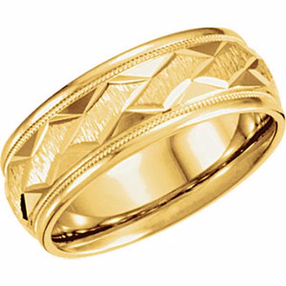 50184:103:P 10kt Yellow 7mm Design Band Size 5