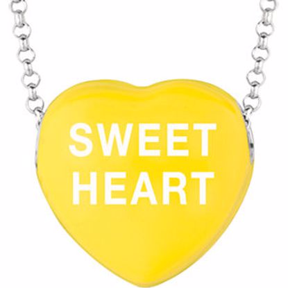 85503:255:P Sweethearts® Yellow Enamel "Sweet Heart" Heart on 16" Necklace with Gift Box