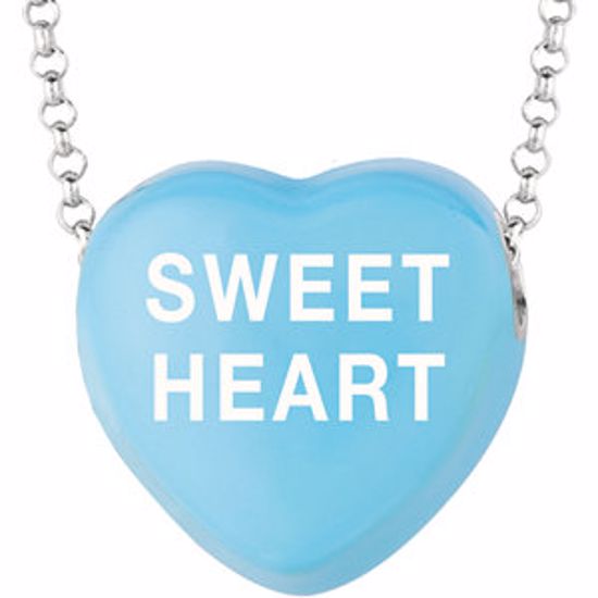 85503:257:P Sweethearts® Blue Enamel "Sweet Heart" Heart on 16" Necklace with Gift Box