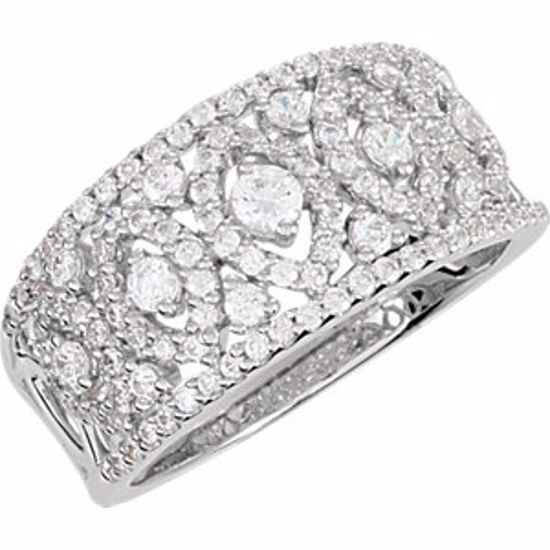 69933:201:P Sterling Silver Cubic Zirconia Anniversary Band Size 7