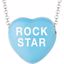 85503:271:P Sweethearts® Blue Enamel "Rock Star" Heart on 16" Necklace with Gift Box