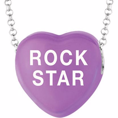 85503:275:P Sweethearts® Purple Enamel "Rock Star" Heart on 16" Necklace with Gift Box