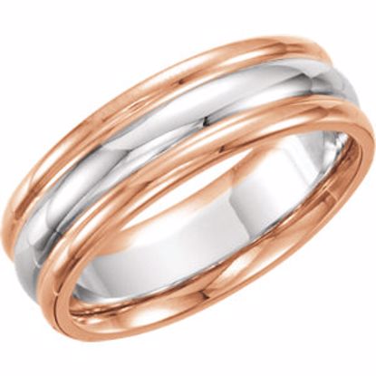 5720:101:P 14kt Rose & White 6mm Comfort-Fit Band Size 11.5