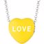 85503:296:P Sweethearts® 11.3x12.2mm Yellow "Love" Heart on 16" Necklace