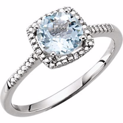 69940:215:P Sterling Silver Aquamarine & .01 CTW Diamond Ring