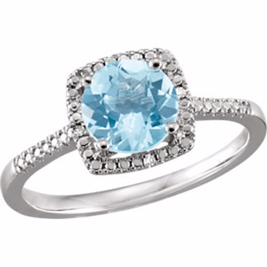 69940:216:P Sterling Silver Sky Blue Topaz & .01 CTW Diamond Ring