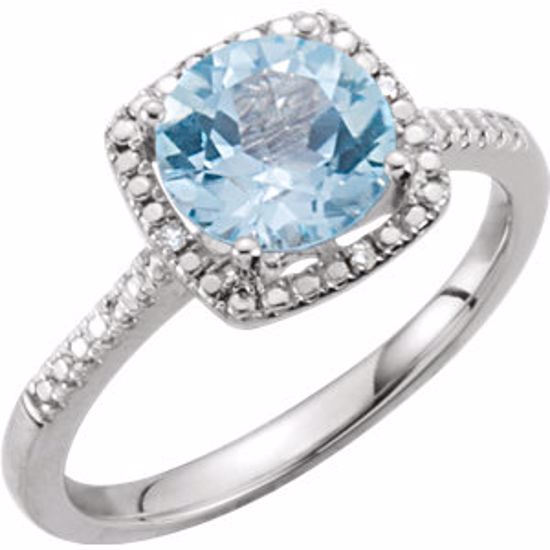 69940:217:P Sterling Silver Sky Blue Topaz & .01 CTW Diamond Ring