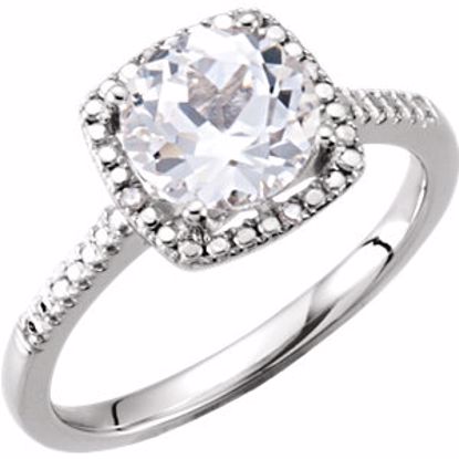 69940:237:P Sterling Silver White Sapphire & .01 CTW Diamond Ring