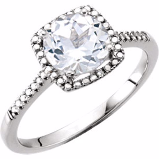 69940:238:P Sterling Silver White Sapphire & .01 CTW Diamond Ring