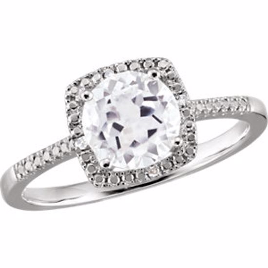 69940:239:P Sterling Silver White Sapphire & .01 CTW Diamond Ring