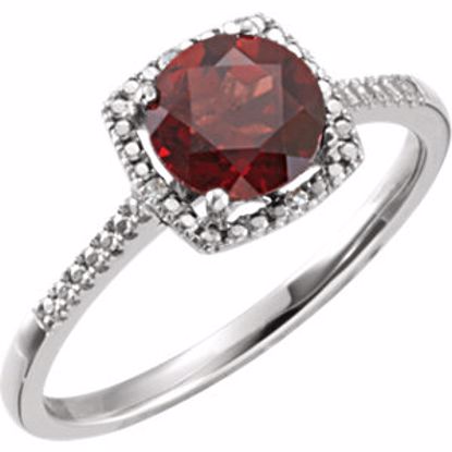 69940:242:P Sterling Silver Mozambique Garnet & .01 CTW Diamond Ring