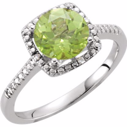 69940:245:P Sterling Silver Peridot & .01 CTW Diamond Ring