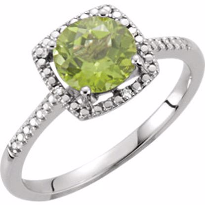 69940:246:P Sterling Silver Peridot & .01 CTW Diamond Ring