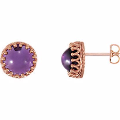 28503:60000:P 14kt Rose 8mm Round Amethyst Earrings 