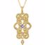 85331:60001:P 14kt Yellow Tanzanite & Diamond Granulated Design 18" Necklace