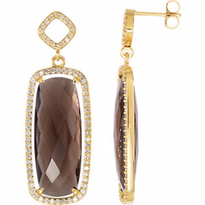 85487:60000:P Sterling Silver Smoky Quartz & 3/4 CTW Diamond Earrings