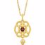85337:60001:P 14kt Yellow Mozambique Garnet & .015 CTW Diamond Granulated Design 18" Necklace