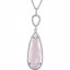 85482:60005:P Sterling Silver Rose Quartz & 3/8 CTW Diamond Halo-Styled 18" Necklace