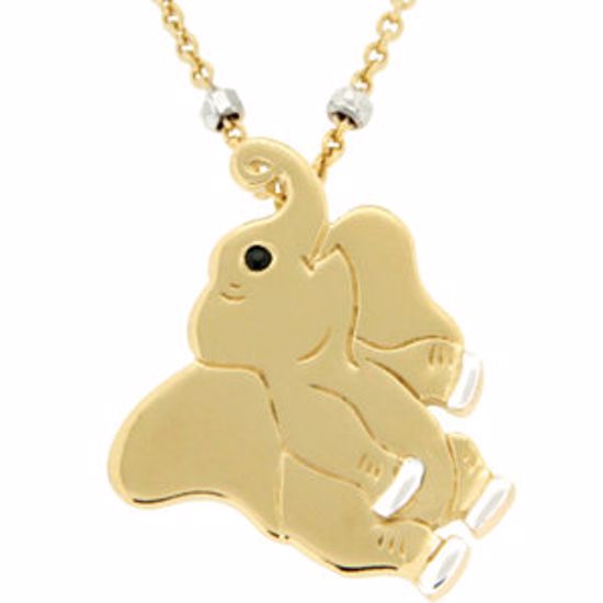 69972:102:P 18kt Yellow Vermeil Elephant 17" Necklace for Strength