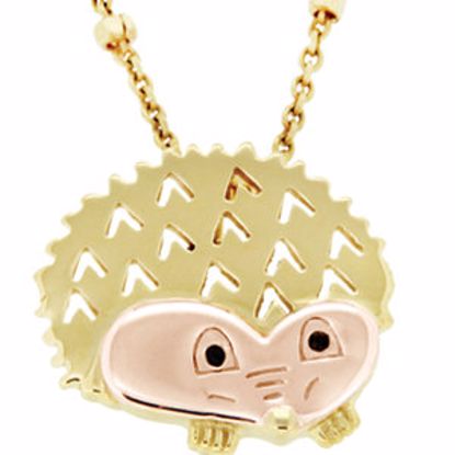 69972:103:P 18kt Yellow & Rose Vermeil Hedgehog 17" Necklace for Protection