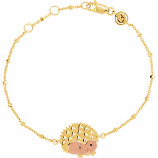 650001:600:P 18kt Yellow & Rose Vermeil Hedgehog 7.5" Bracelet for Protection