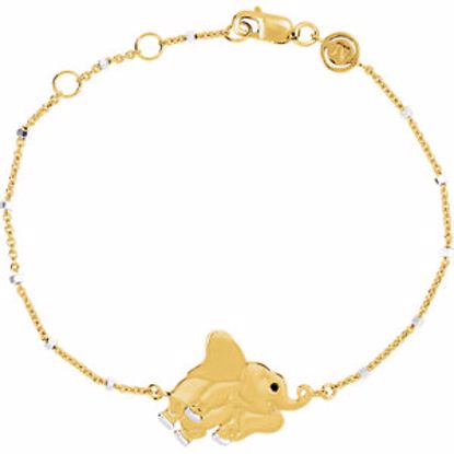 650001:601:P 18kt Yellow Vermeil Elephant 7.5" Bracelet for Strength