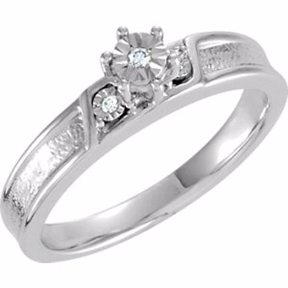 650004:101:P Sterling Silver .03 CTW Diamond Illusion Engagement Ring Size 7