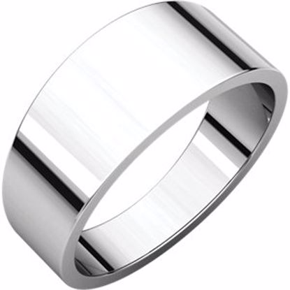 FT4:200:P Sterling Silver 8mm Flat Tapered Band