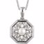 650037:101:P Sterling Silver Freshwater Cultured Pearl & .05 CTW Diamond 18" Necklace