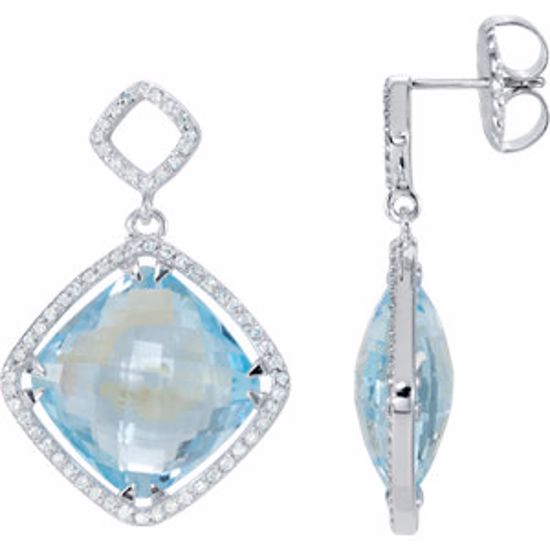 85483:60005:P Sterling Silver Sky Blue Topaz & 5/8 CTW Diamond Earrings