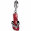 28628:101:P Sterling Silver 19.5x8mm Red Flip Flop Dangle