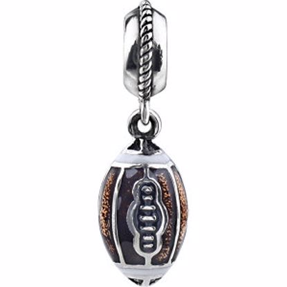 28634:101:P Sterling Silver 16x8mm Football Dangle