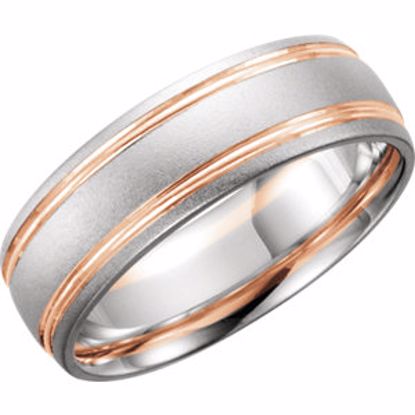 50240:254590:P 14kt White & Rose 7mm Band Size 7.25