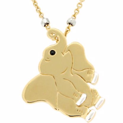 650682:1020:P 18kt Vermeil Elephant 17" Necklace for Strength 