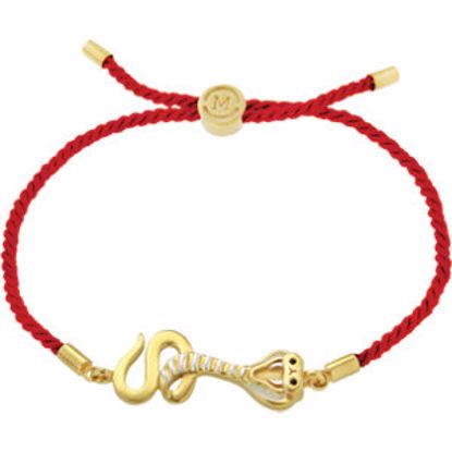 650659:6160:P 18kt Vermeil Serpent 8" Red Satin Rope Bracelet for Temptation 