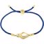 650666:6100:P 18kt Vermeil Penguin 8" Blue Satin Rope Bracelet for Loyalty 